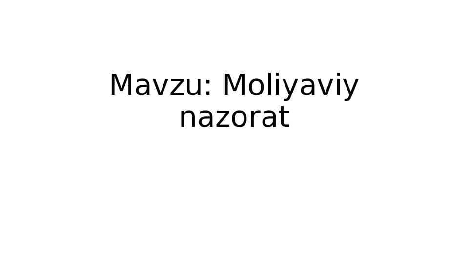 Moliyaviy nazorat
