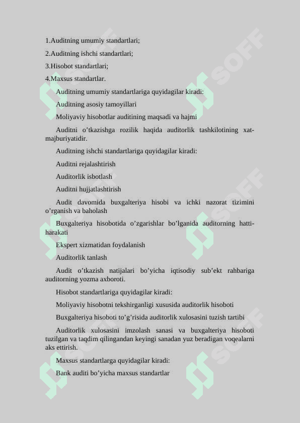 “Auditning xalqaro standartlari”