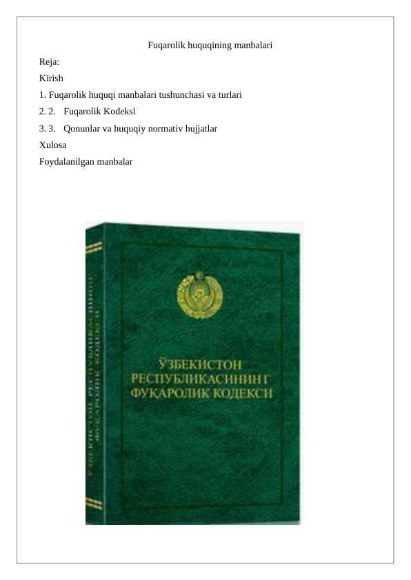 Fuqarolik huquqining manbalari 24
