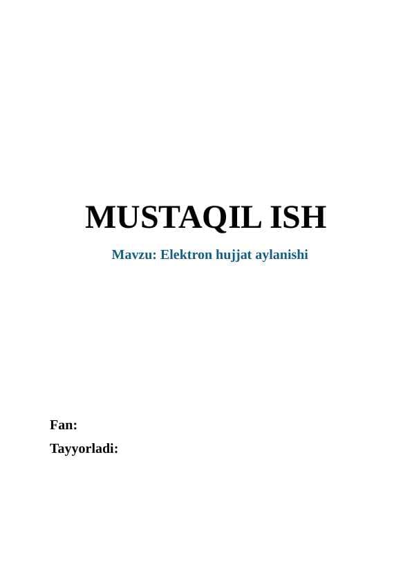 Elektron hujjat aylanishi