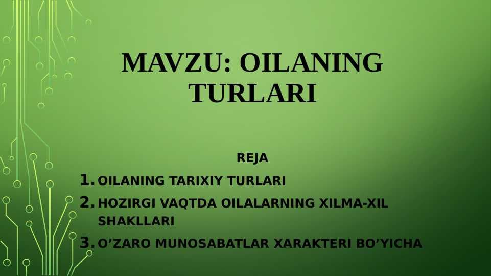 oila turlari