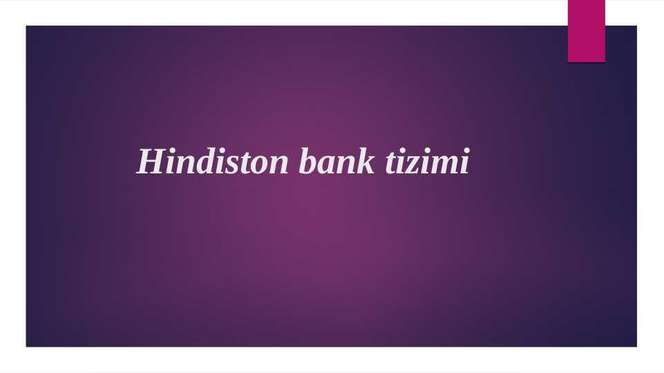 Hindiston bank tizimi