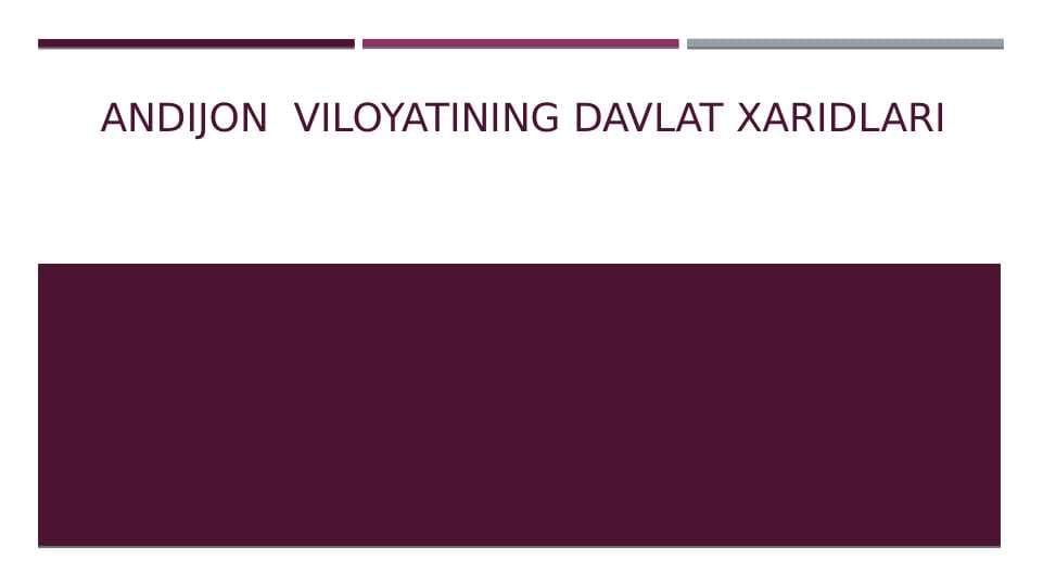 Andijon viloyatining davlat xaridlari