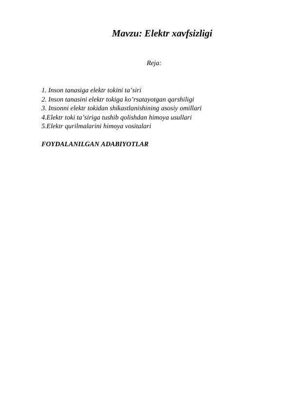 Elektr xavfsizligi