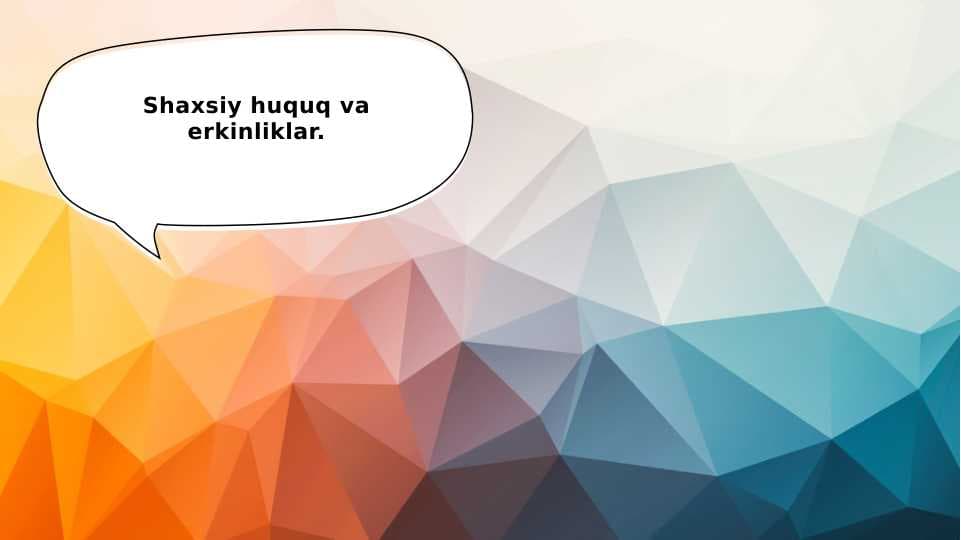 Shaxsiy huquq va erkinliklar