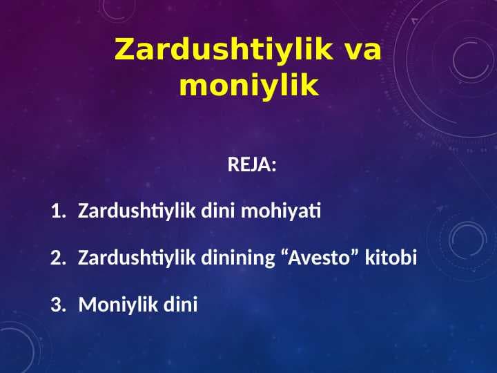 Zardushtiylik va moniylik