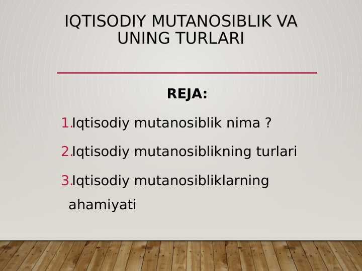 Iqtisodiy mutanosiblik va uning turlari