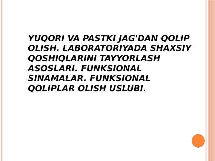 Yuqori va pastki jag'dan qolip olish