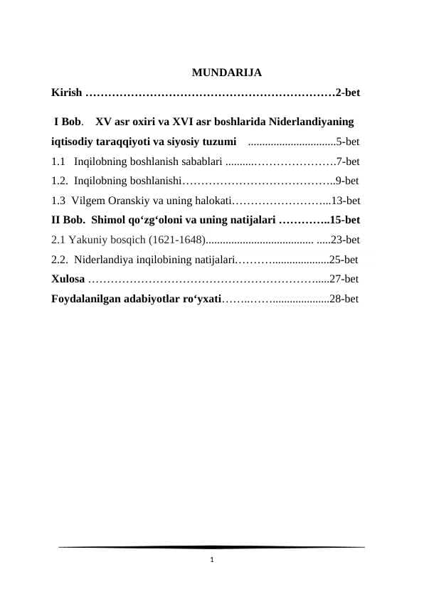 Jahon tarixi fanidan kurs ishi