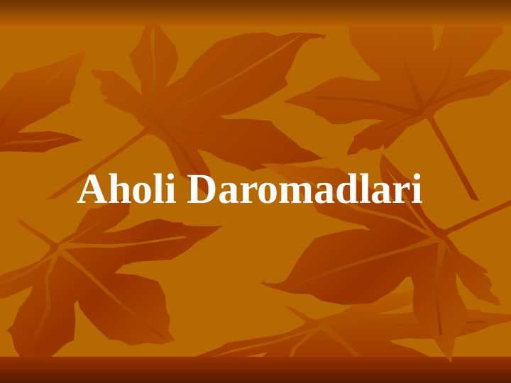 Aholi daromadlari