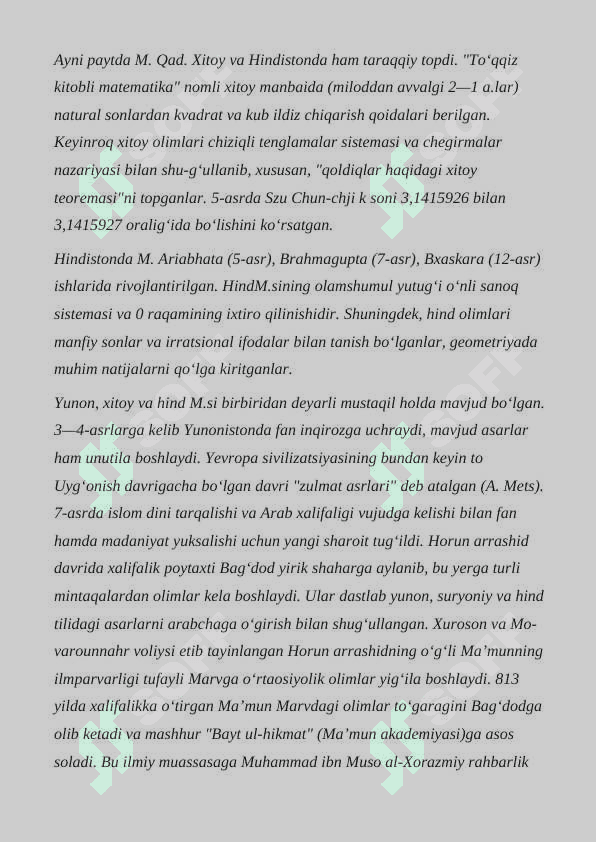 MATEMATIKANING STATISTIK ELEMENTLARI