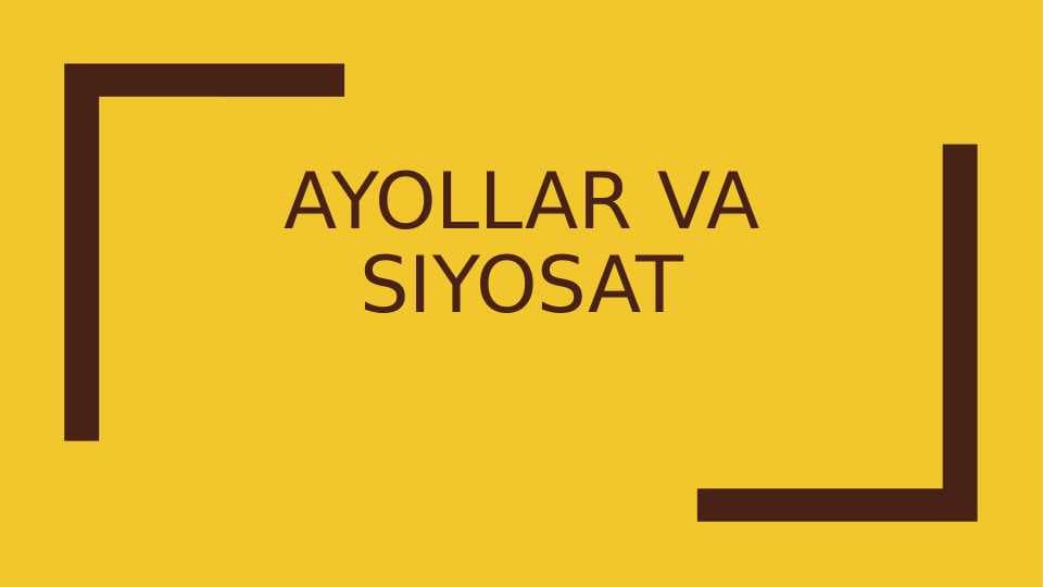 Ayollar va siyosat