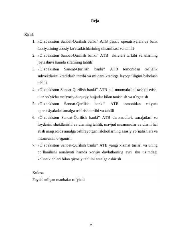 Sanoat Qurilish bank hisobot