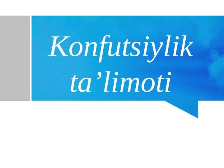 Konfutsiy ta'limoti