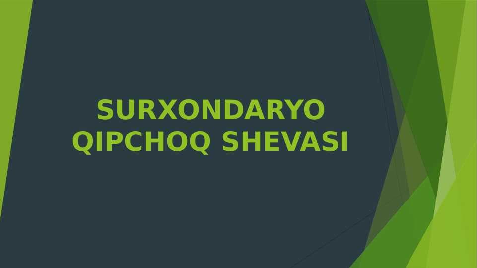 Surxondaryo Qipchoq shevasi