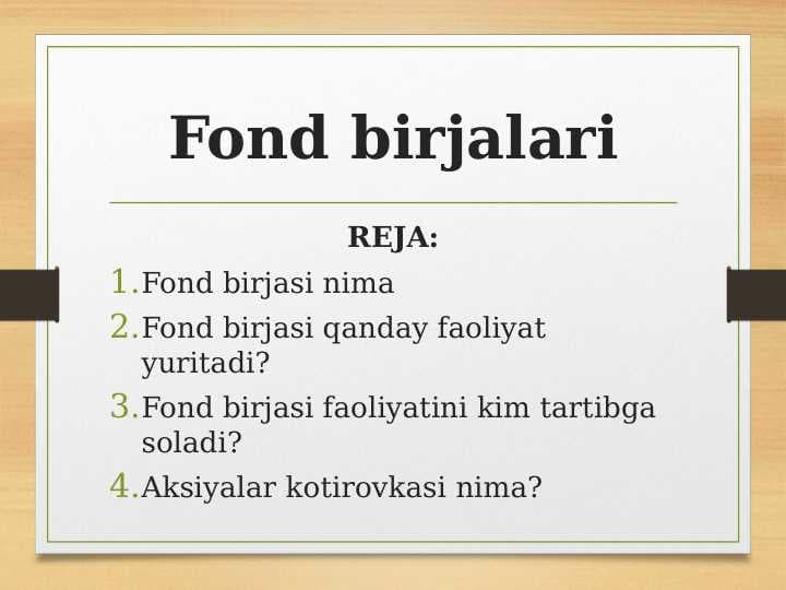 Fond birjalari