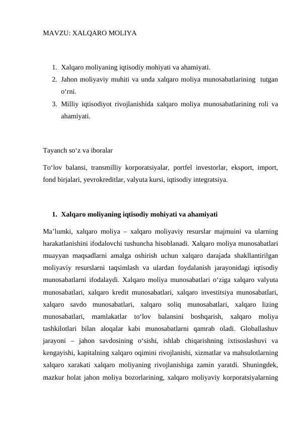 XALQARO MOLIYA