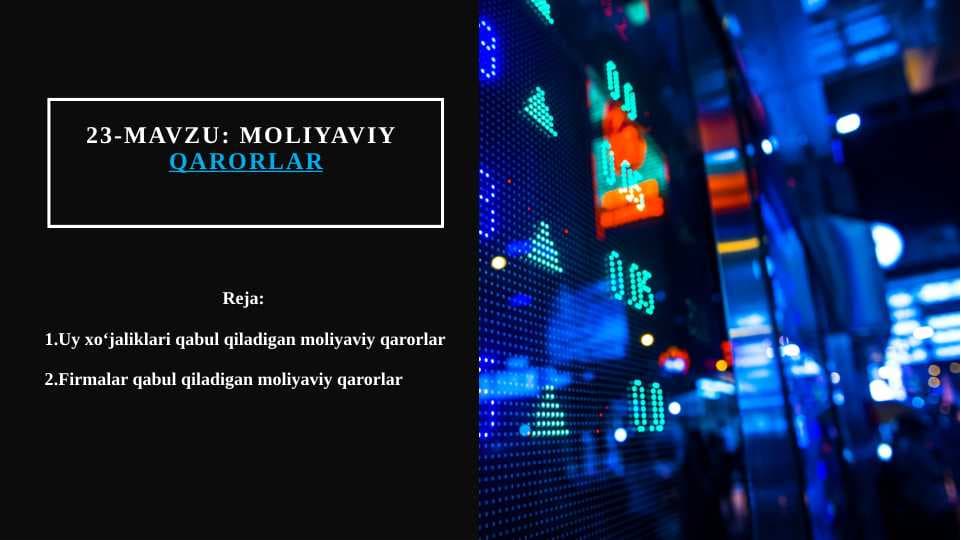 Moliyaviy qarorlar
