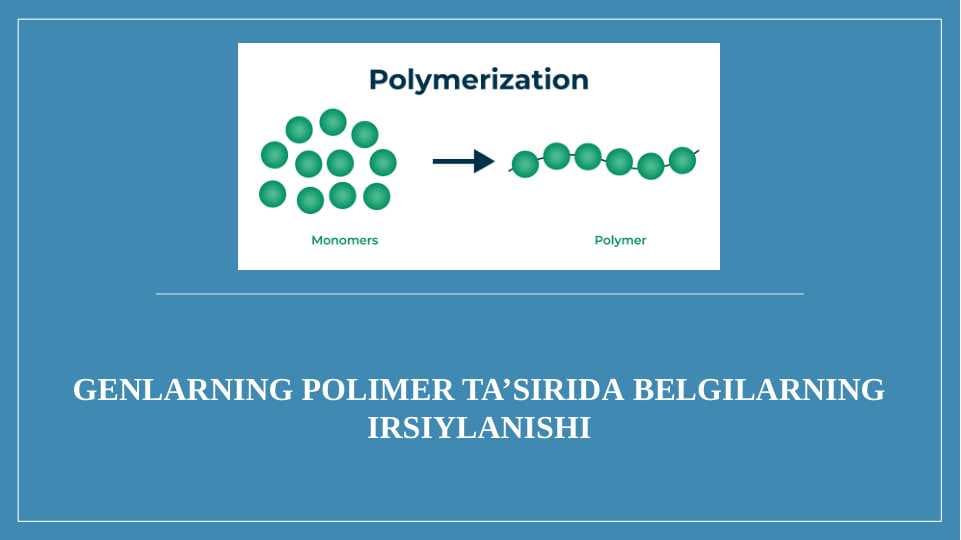 Genlarning polimer ta’sirida belgilarning irsiylanishi