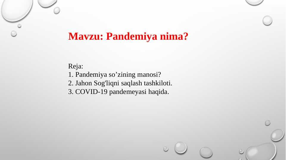 Pandemiya nima?