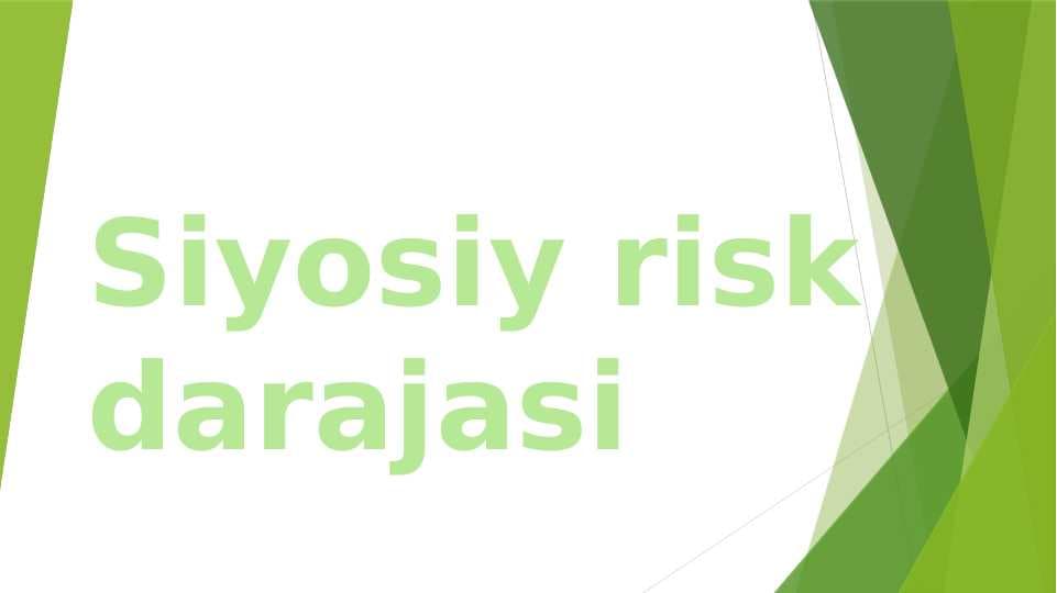 Siyosiy risk darajasi