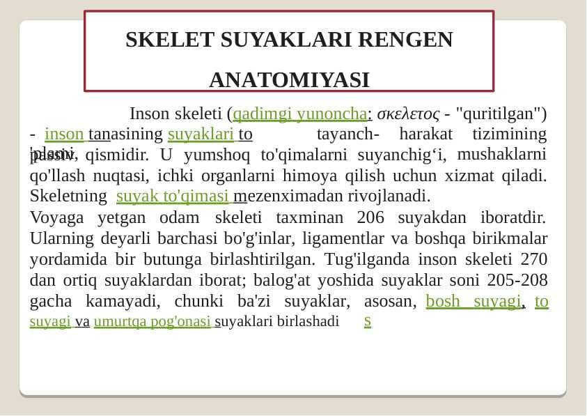 SKELET SUYAKLARI RENGEN ANATOMIYASI  2260