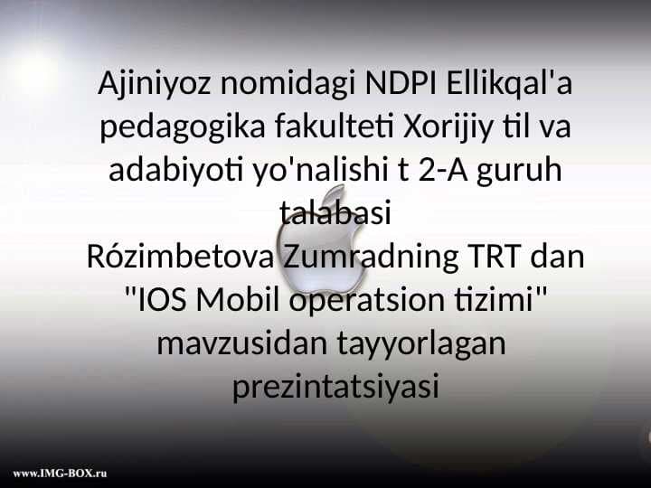 IOS Mobil operatsion tizimi