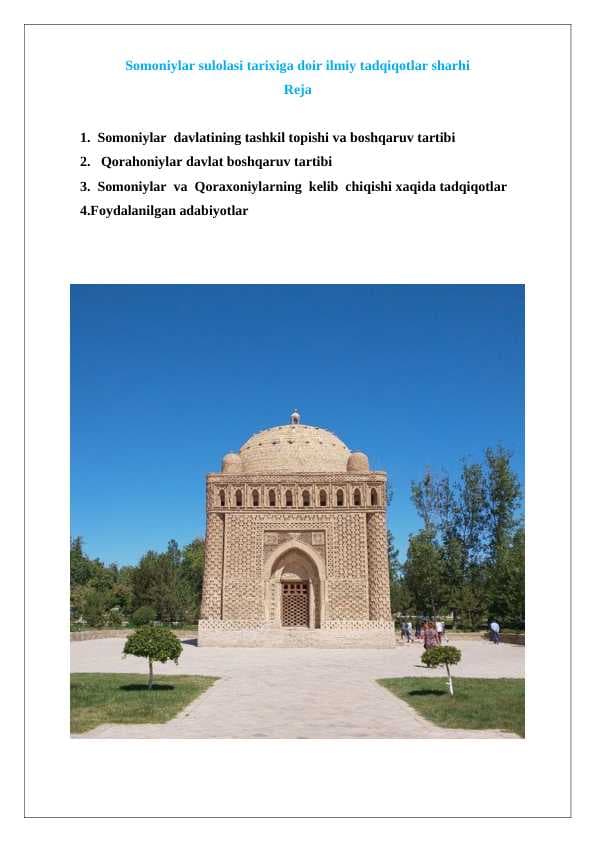 Somoniylar sulolasi tarixiga doir ilmiy tadqiqotlar sharhi   24