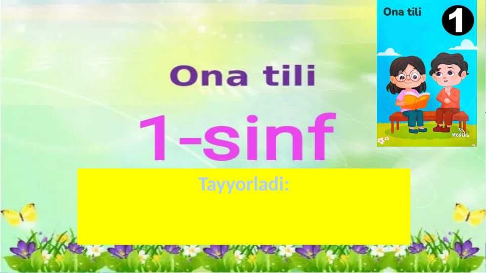 1-sinf ona tili Undoshlar