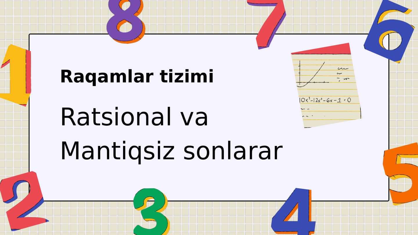 Ratsional vaIrratsional sonlarar