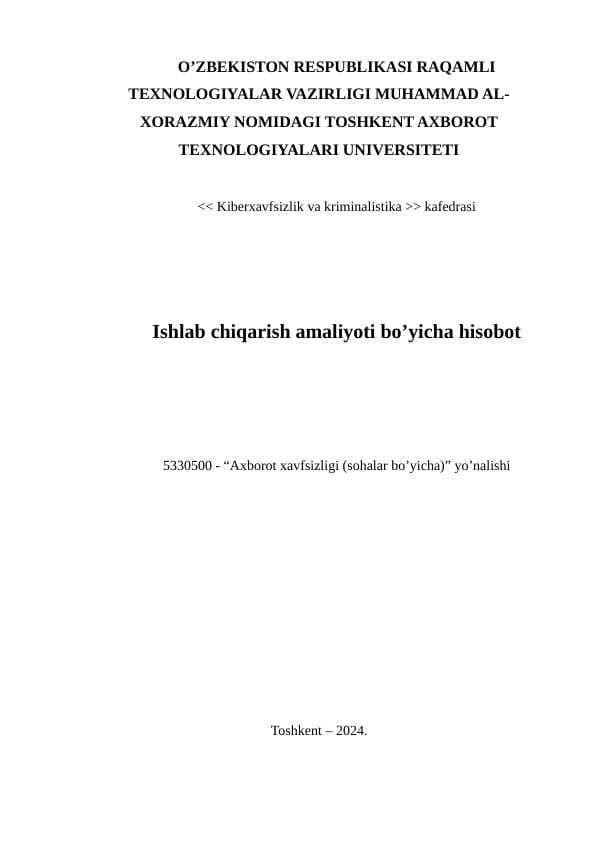 Amaliyot hisoboti Adliya vazirligi