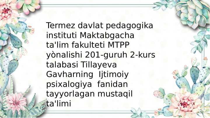 Sotsiametriya metodikasi asosida guruhiy munosabatlar