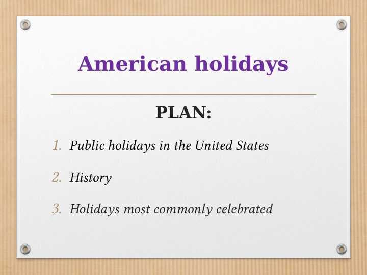 American holidays