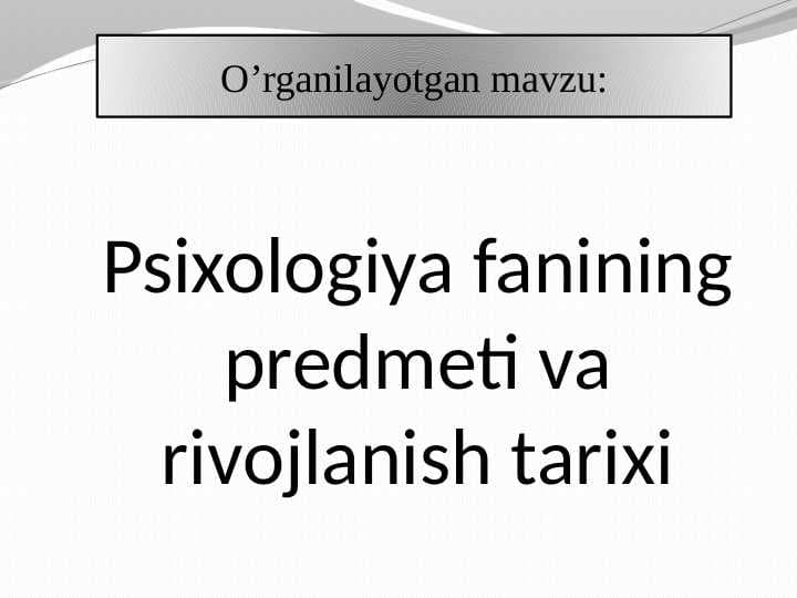 Umumiy psixologiya