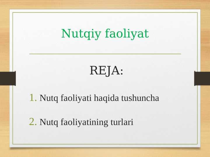 Nutqiy faoliyat