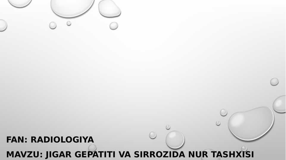 Gepatiti va jigar sirrozida nur tashxisi (radiologik tekshiruv)
