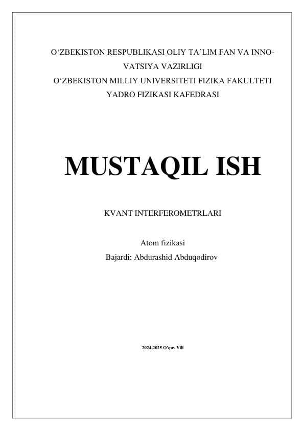 KVANT INTERFEROMETRLARI 4