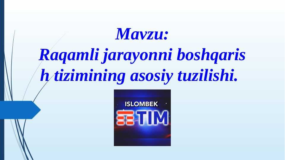 Raqamli jarayonni boshqarish tizimining asosiy tuzilishi.