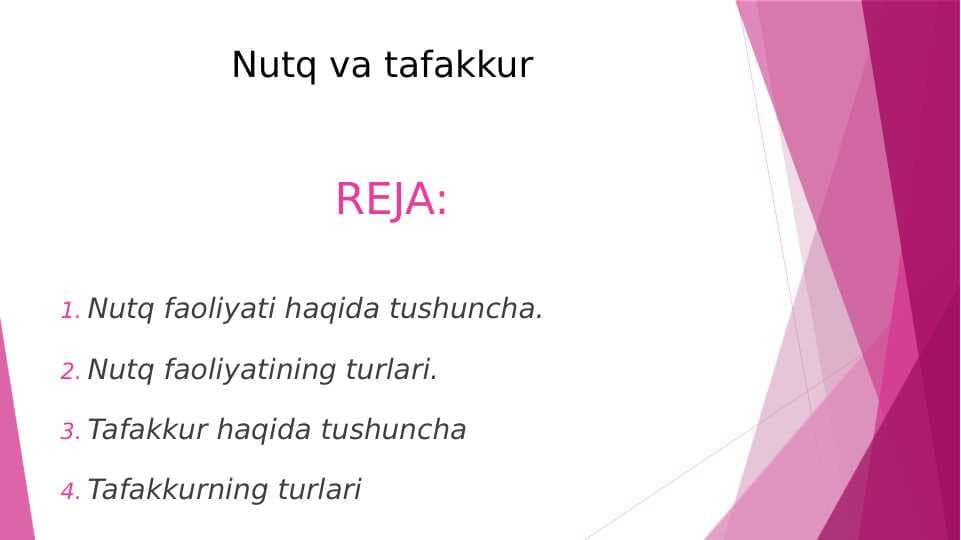 Nutq va tafakkur