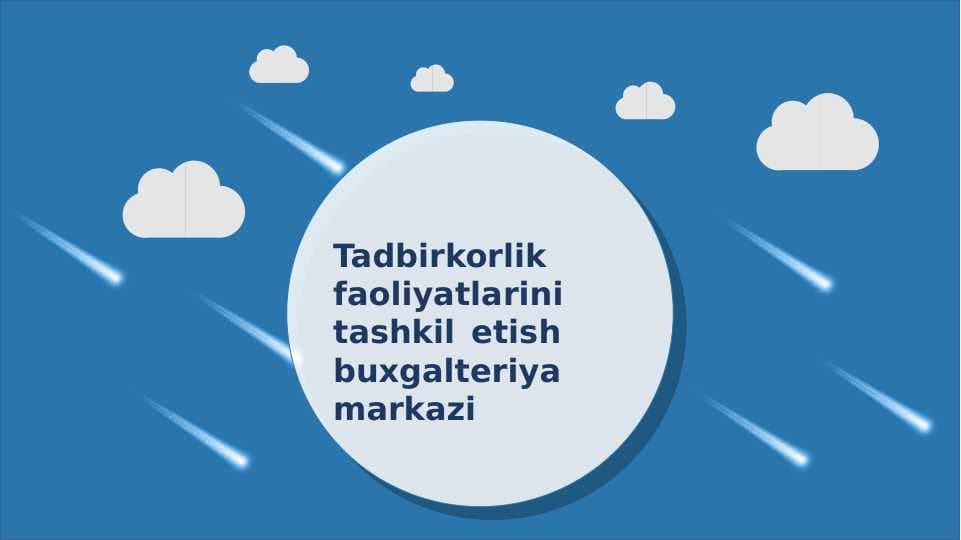 Tadbirkorlik faoliyatini tashkil etish