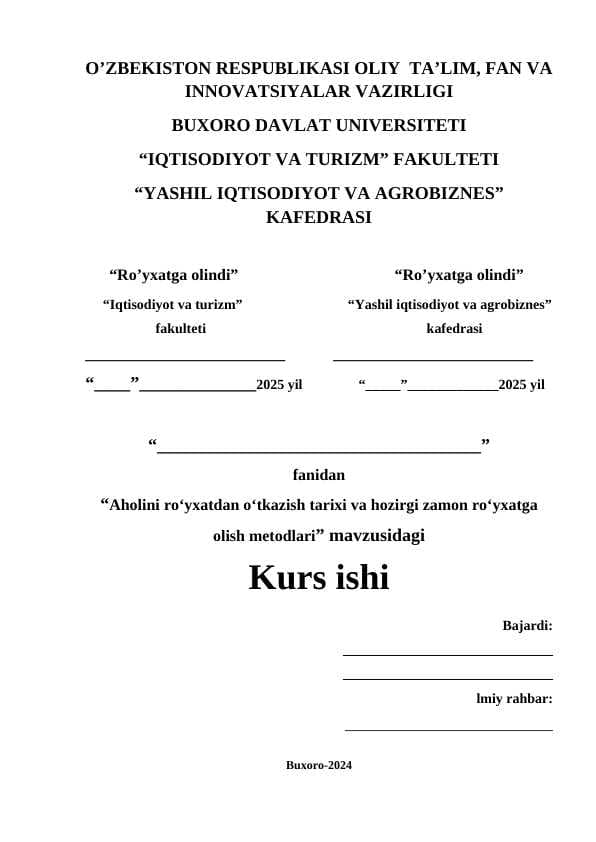 Aholini roʻyxatdan oʻtkazish tarixi va hozirgi zamon roʻyxatga olish metodlari