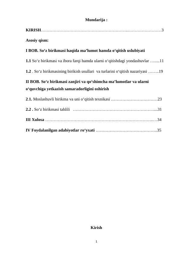 So'z birikmasi sintaksisini o'qitish usullari