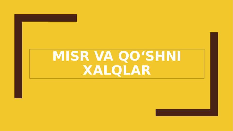 Misr va qo'shni xalqlar