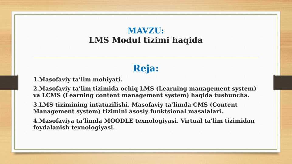 LMS Modul tizimi haqida