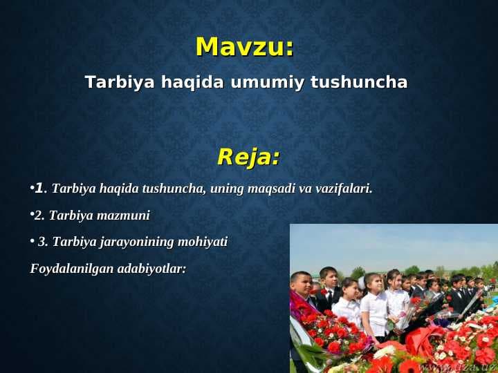 Tarbiya haqida umumiy tushuncha