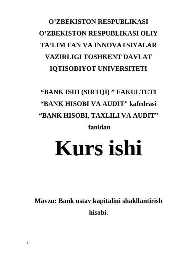 Banklarda asosiy vositalar ijarasi hisobi