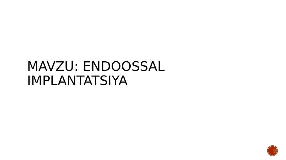 Endoossal implantatsiya