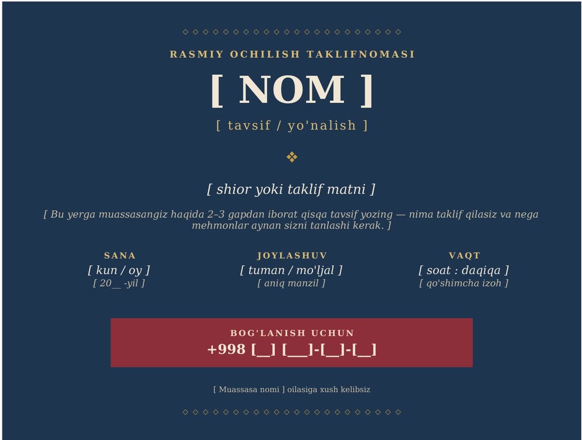 Tayyor flayer shabloni