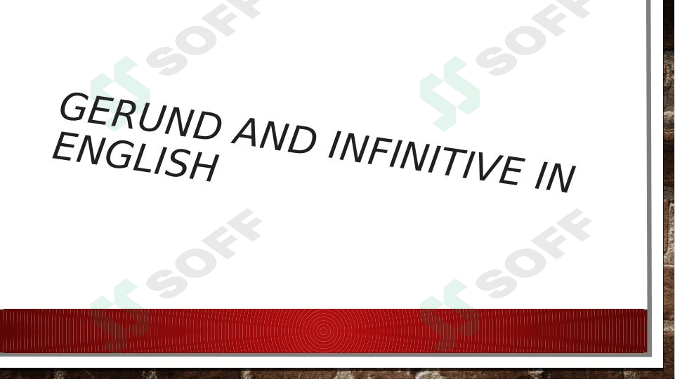 Gerund and infinitive