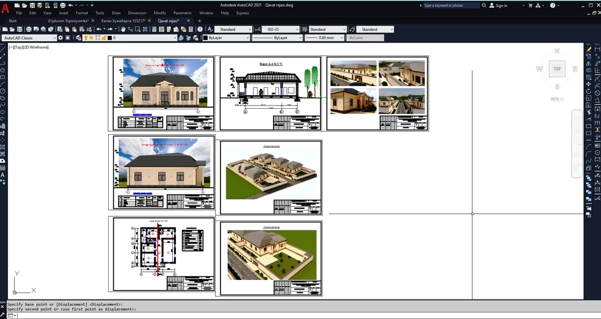 Kottej arxitekturaviy loyihasi.DWG AutoCAD varianti